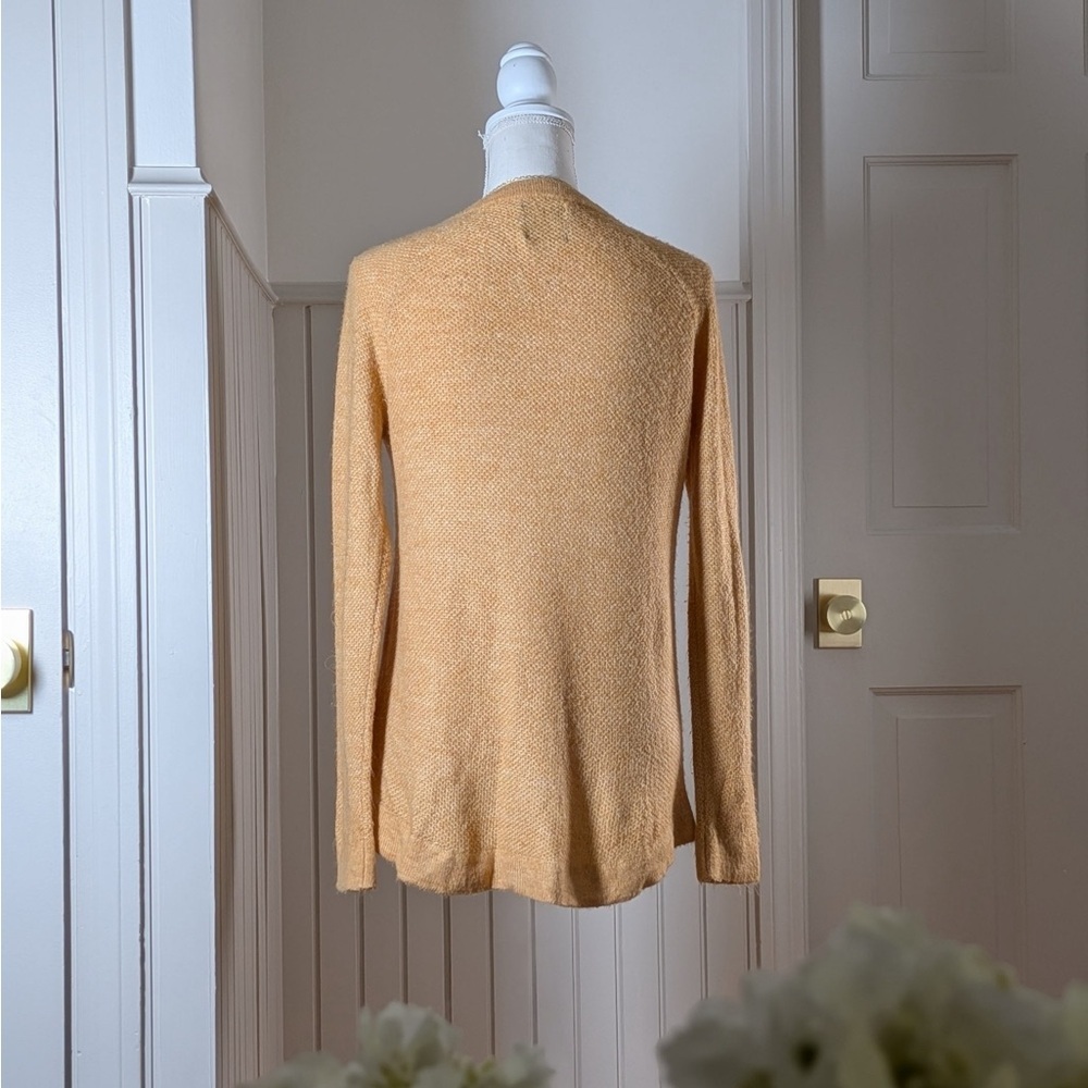 Abercrombie & Fitch Yellow Knit Sweater XS Asymmetrical Zip Lightweight - Picture 2 of 5